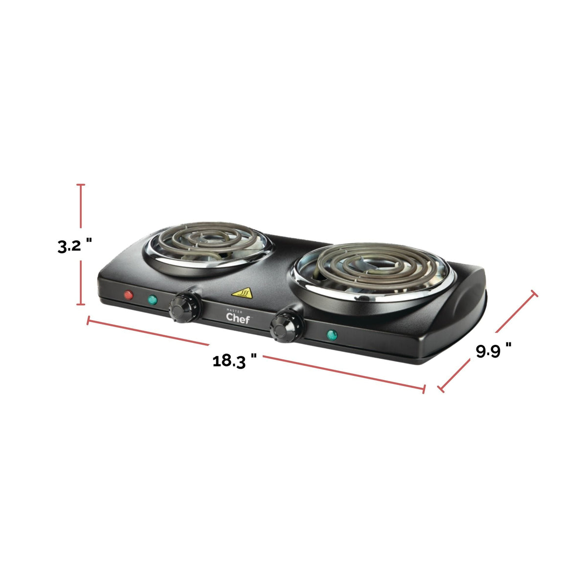 Double Burner Hot Plate, Black, 1500W T4T9 - product image 5