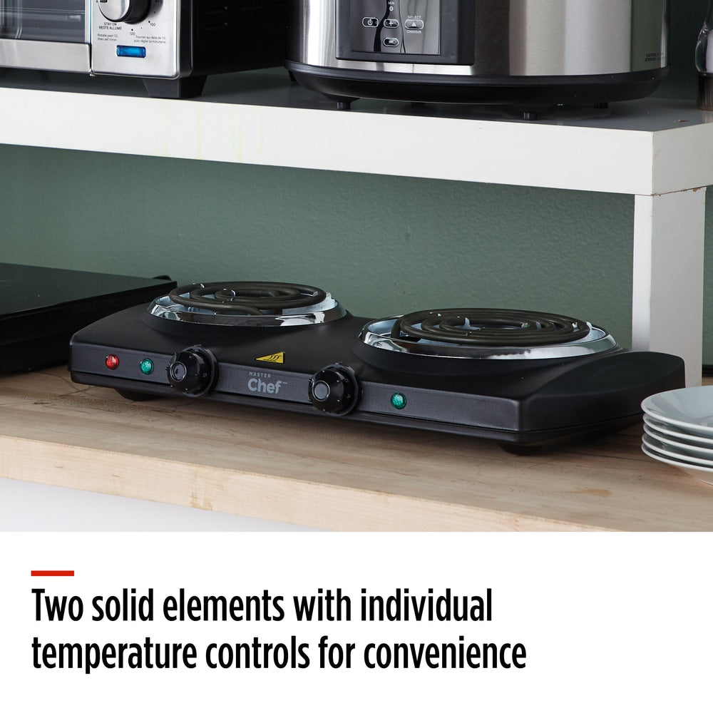 Double Burner Hot Plate, Black, 1500W T4T9 - product image 6