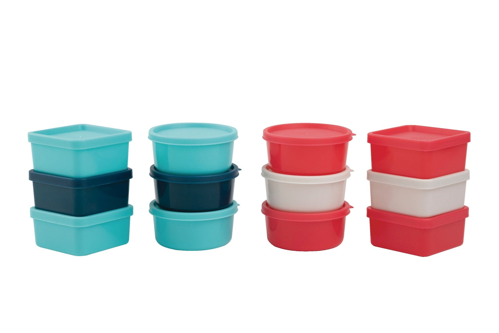 Stackable Mini Plastic Food Storage Container Set, 12 Count T1E2 - product image 1