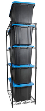 5-Tier Steel Tote Storage Rack, Black, Totes Not Included C1Z2 - product image 1