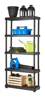 Adjustable 5-Shelf Resin/ Plastic Storage Rack/ Shelving Unit, 36 x 14 x 72-in W3Y2 - product image 7