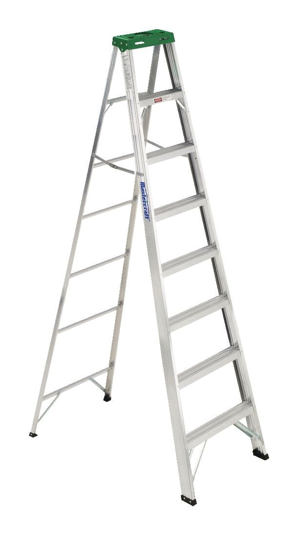 Grade 2 Aluminum Commercial Step Ladder, 8-ft, 225-lb Load Capacity D6E4 - product image 1