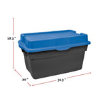 Heavy Duty Stackable Storage Box with Hinged Lid, 132-L, Black/Blue N4Y2 - product image 2