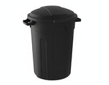Resin Circular Outdoor Garbage Can with Lid, Black, 121-L G7F0 - product image 2