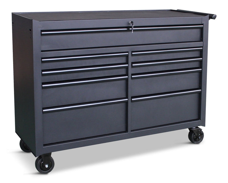 Rolling Tool Storage Cabinet with 9 Drawers, Black, 52-in M3W7