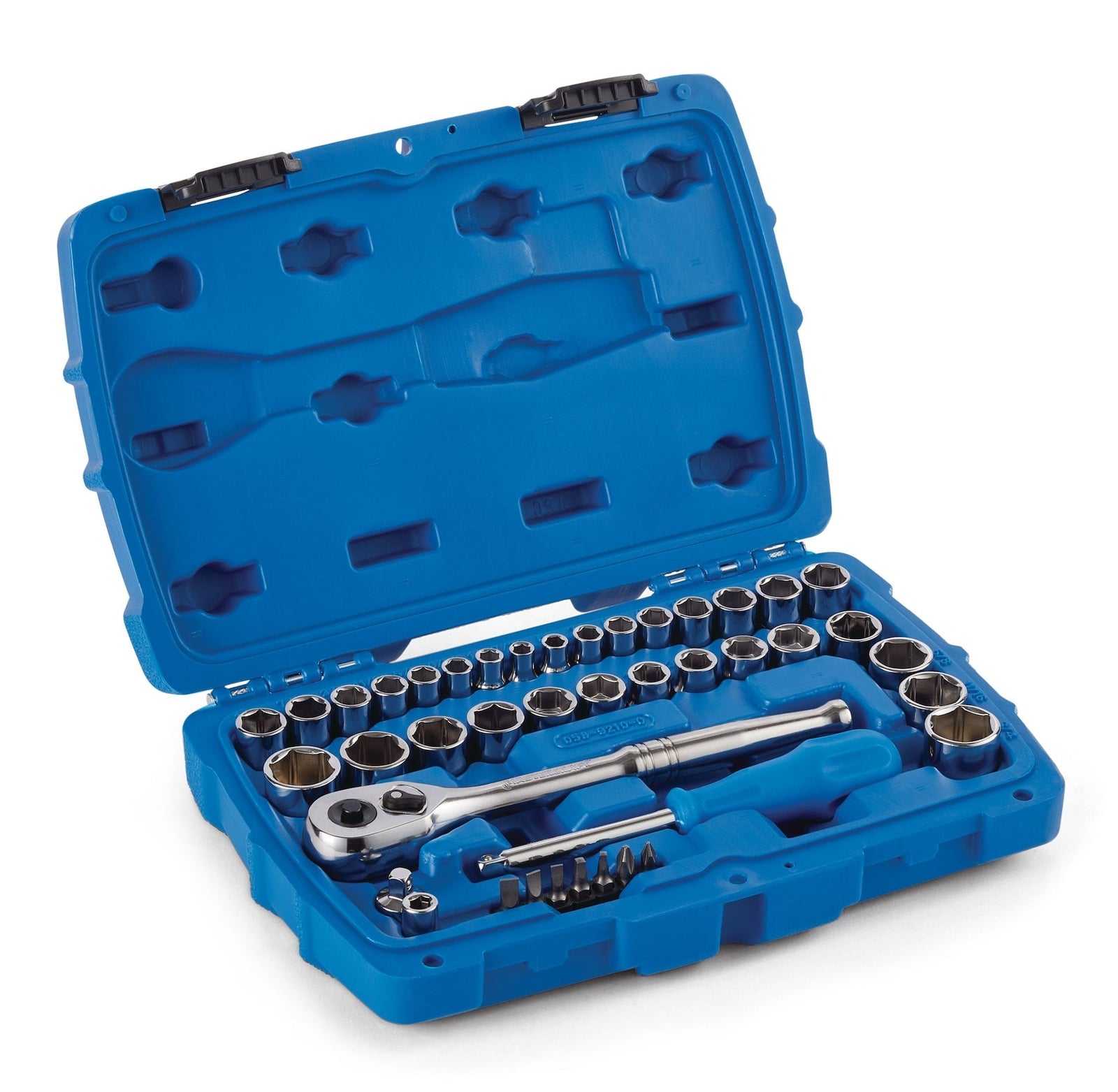 Socket Set, SAE / Metric, CRV, Nickel-Chrome Plating, 41-pc O1Z3 - product image 1