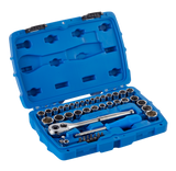Socket Set, SAE / Metric, CRV, Nickel-Chrome Plating, 41-pc O1Z3 - product image 2