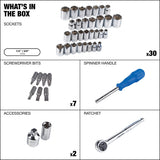 Socket Set, SAE / Metric, CRV, Nickel-Chrome Plating, 41-pc O1Z3 - product image 8