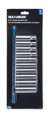 1/2-in Drive 6 Pt. Deep Socket Set, Metric, Nickel-Chrome Plating, 10-pc N2U4 - product image 2
