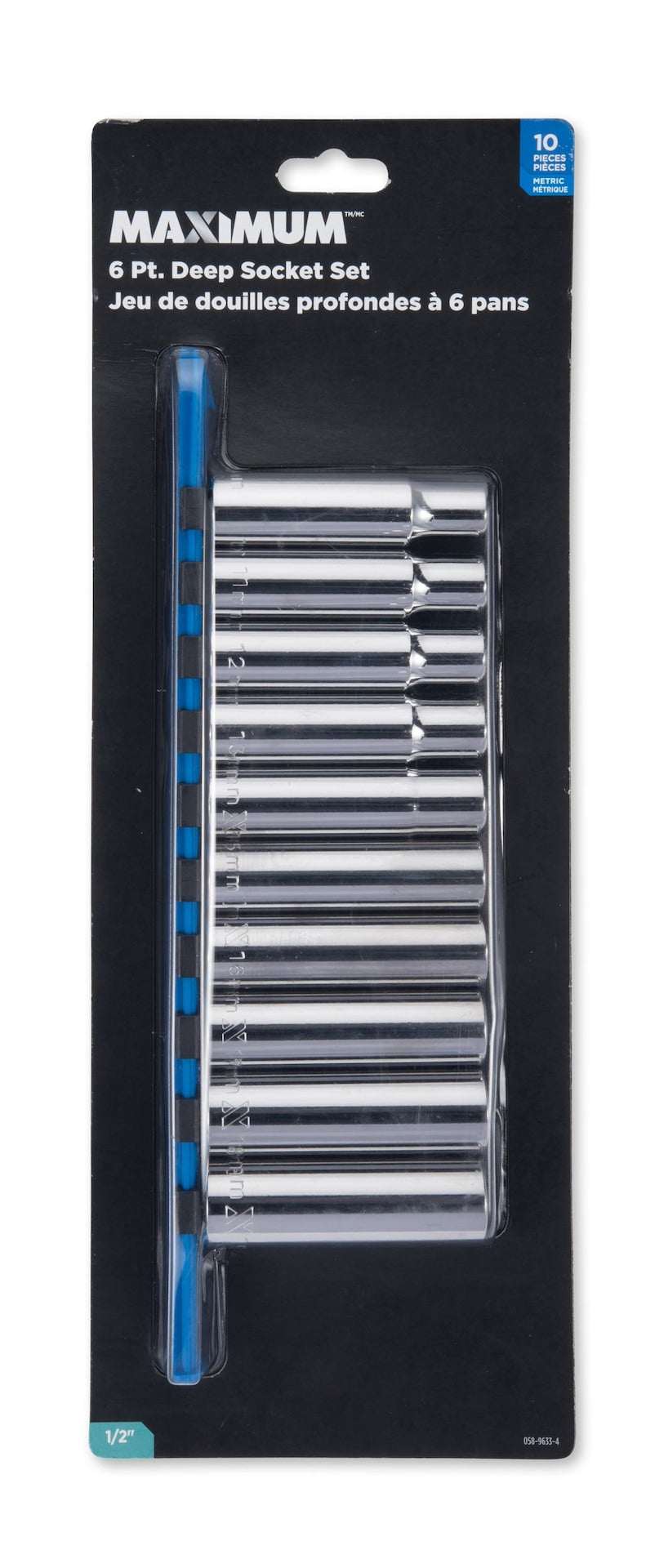 1/2-in Drive 6 Pt. Deep Socket Set, Metric, Nickel-Chrome Plating, 10-pc N2U4 - product image 2