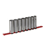 1/2-in Drive 6 Pt. Deep Socket Set, SAE, Nickel-Chrome Plating, 8-pc N2W0 - product image 1