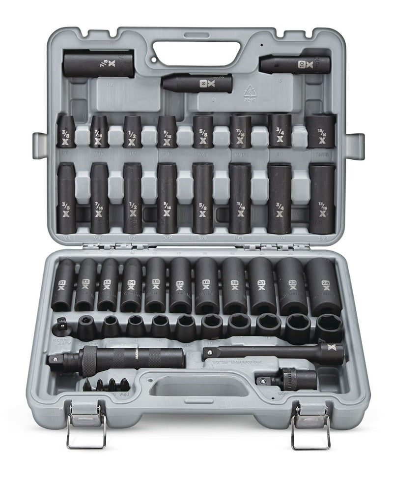 1/2-in Drive Professional Grade Impact Socket Set, 48-pc, CRMO W3H8
