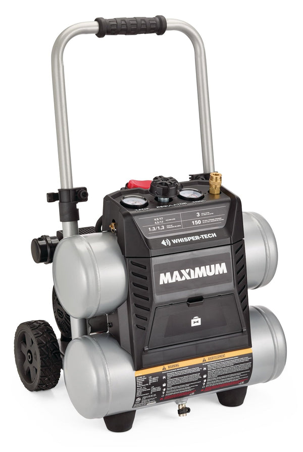 4.5-Gallon Quiet Air Compressor, 150 PSI, 1.3 HP A1J2