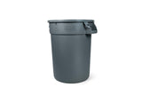 Commercial Circular Outdoor Garbage Can with Lid, Grey R4S4 - product image 1