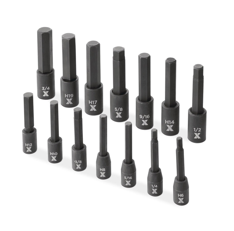 Hex Impact Socket & Bit Socket Set, 14-pc, SAE/Metric M9X7