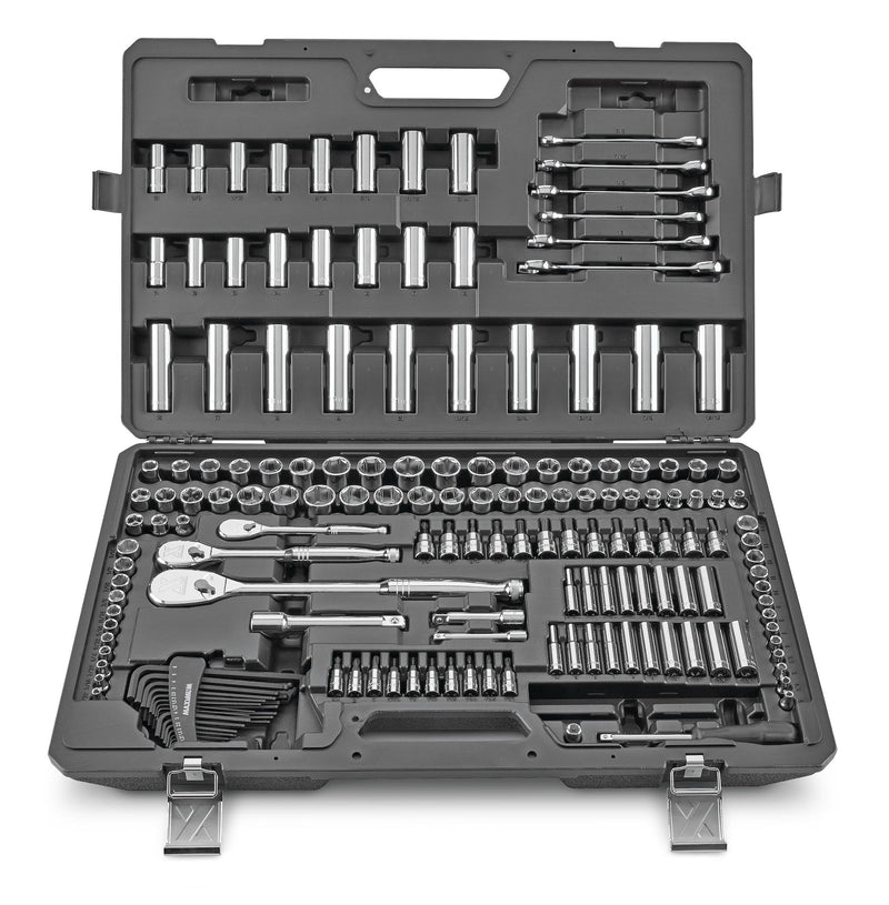 Professional Grade Socket Set, 224-pc, CRV, Nickel-Chrome Plating X0I4