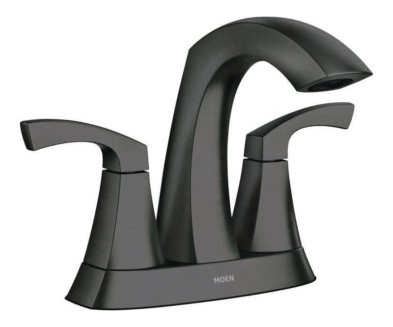 Lindor Double Handle Bathroom Faucet, Meets EPA WaterSense Criteria, Matte Black B5D4