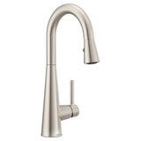 Sleek Single Handle High Arc Pull Down Spot-Resist Kitchen Faucet, Stainless Steel Q4L8 - product image 1