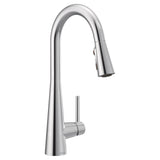 Sleek Single Handle High Arc Pull Down Sprayer Kitchen Faucet with Power Boost, Chrome Y7E9 - product image 1