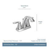 Voss Double Handle 4-in Centerset Bathroom Sink Faucet, WaterSense Certified, Brushed Gold W4Q7 - product image 2
