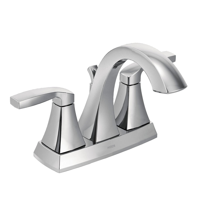 Voss Double Handle High Arc 4-in Centerset Bathroom Sink Faucet, Chrome V2C0