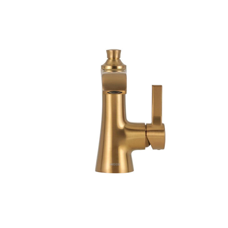 Voss Single Handle High Arc Bathroom Sink Faucet, Brushed Gold X4X1
