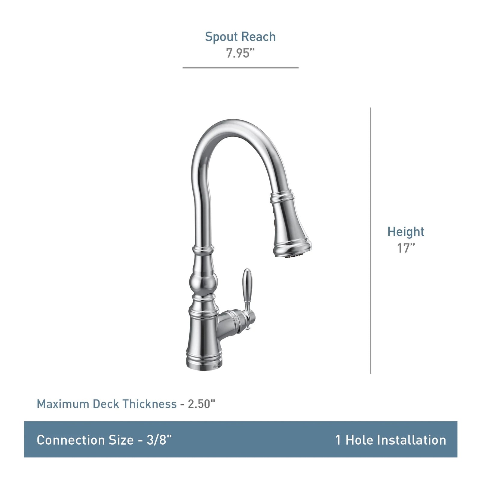 Weymouth Single Handle High Arc Pull Down Sprayer Kitchen Faucet with Power Boost, Brushed Gold L8P3 - product image 3