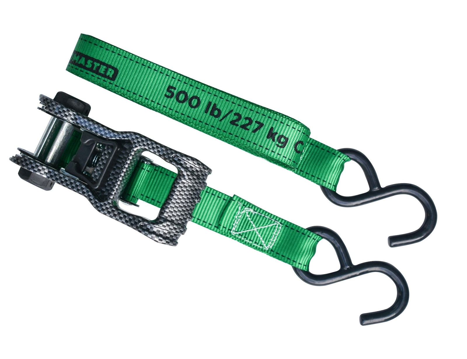 1,500-lb Carbon Ratchet Tie Downs, Weatherproof, 1-in x 14-ft, 4-pk, Green V9V6 - product image 5
