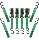1,500-lb Ratchet Tie Down, with Padded D-Handle, 1-in x 14-ft, 4-pk, Green K9T8 - product image 2