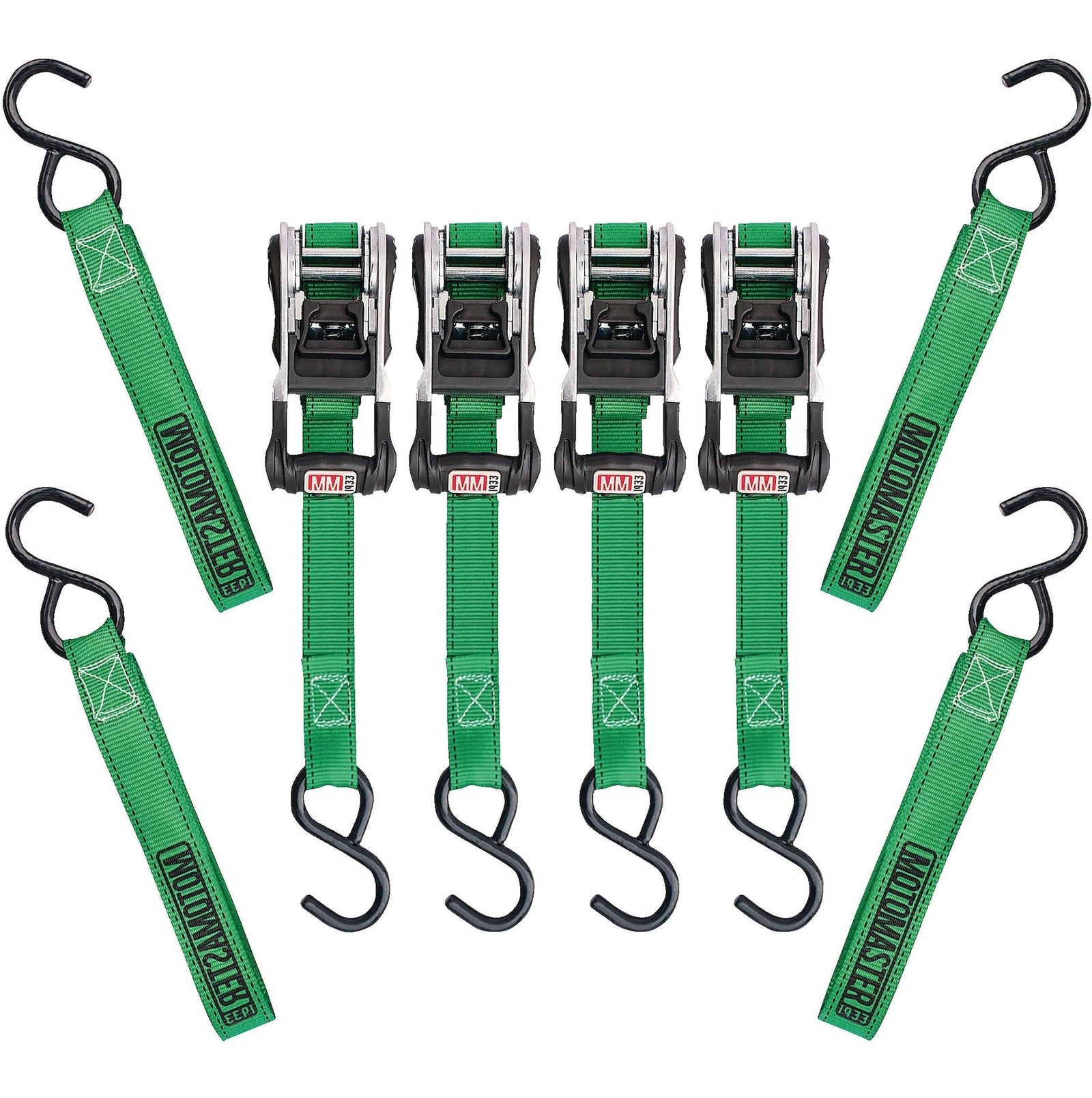 1,500-lb Ratchet Tie Down, with Padded D-Handle, 1-in x 14-ft, 4-pk, Green K9T8 - product image 2