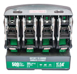 1,500-lb Ratchet Tie Down, with Padded D-Handle, 1-in x 14-ft, 4-pk, Green K9T8 - product image 4