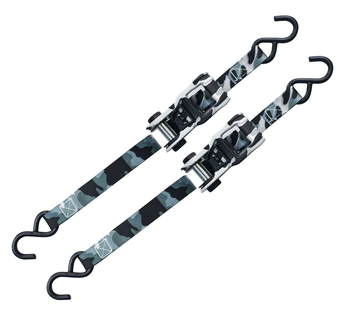 1,500-lb Snow Camo Ratchet Tie Down, 1-in x 10-ft, 2-pk E1U5 - product image 2