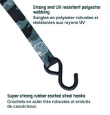 1,500-lb Snow Camo Ratchet Tie Down, 1-in x 10-ft, 2-pk S8C9 - product image 4