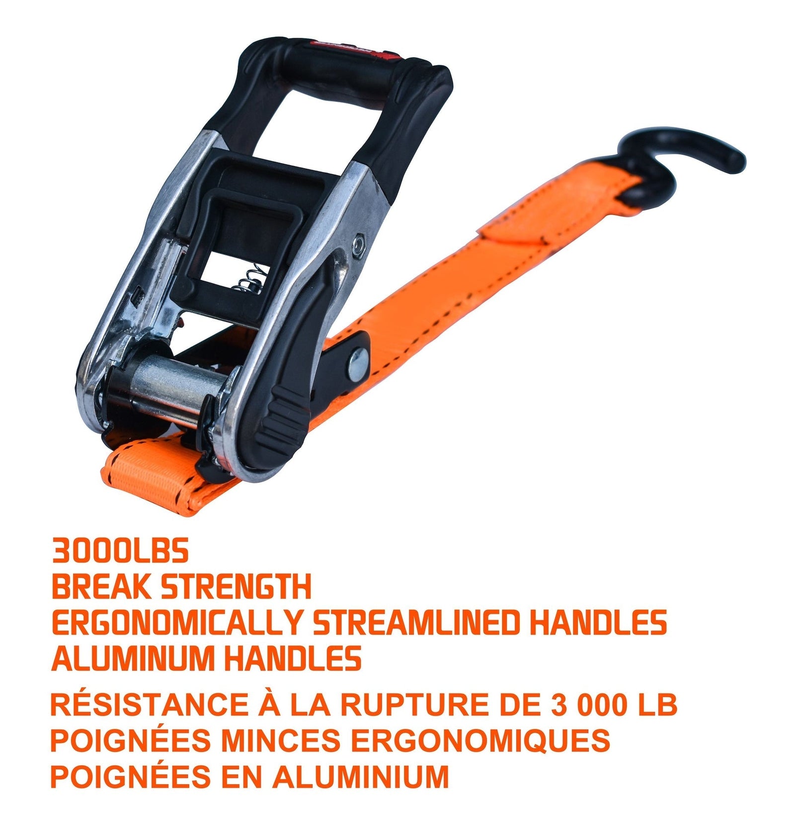 3,000-lb Heavy Duty Ratchet Tie Down, with Padded D-Handle, 1.25-in x 14-ft, 4-pk C5Z7 - product image 7