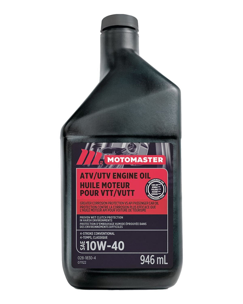 4-Stroke Premium ATV/UTV Engine Oil 10W40, 946-mL T1Z2