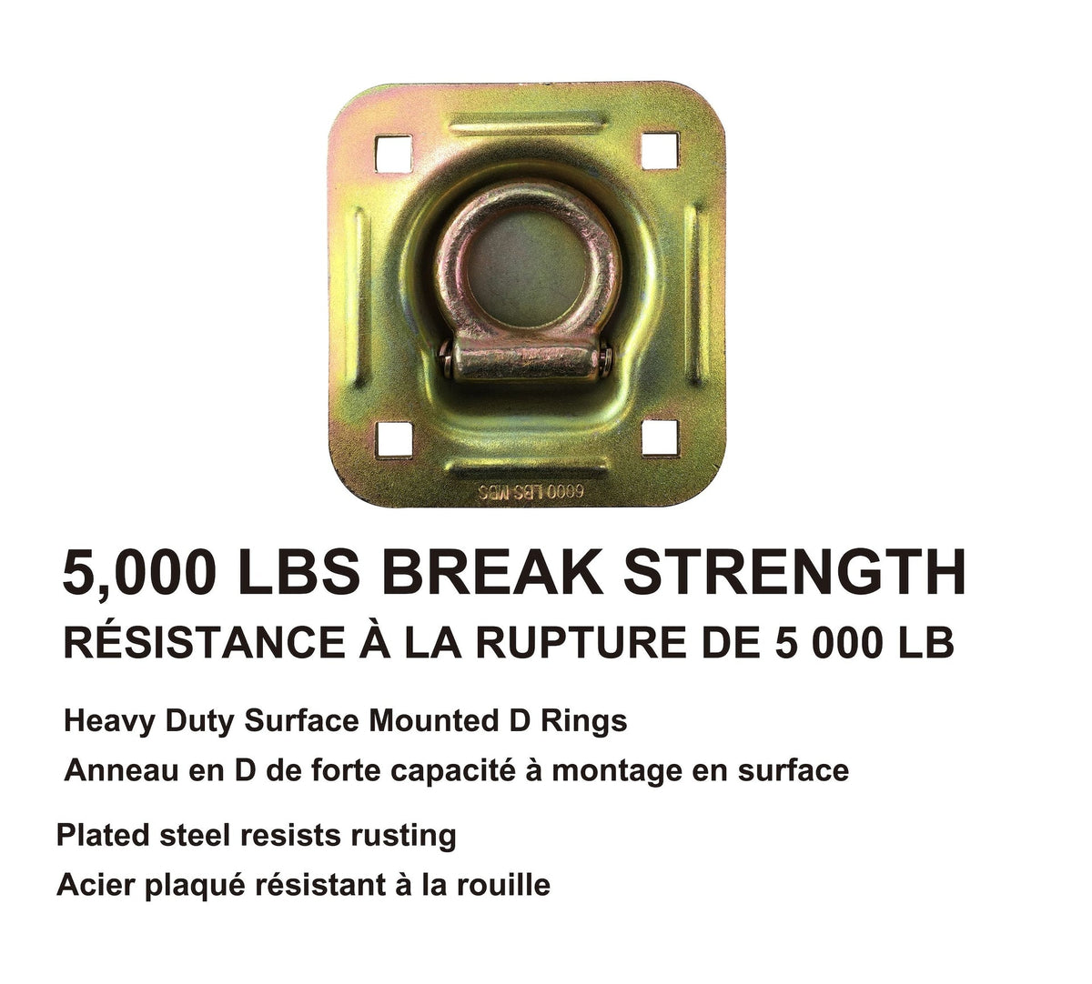 5,000-lb Heavy Duty D-Ring, Recessed Mountable B6N8 - product image 2