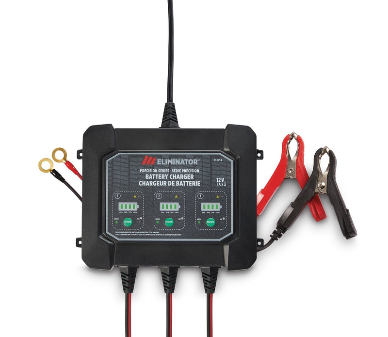 Eliminator Precision Series 3-Bank Smart Battery Charger/Maintainer, 3X1-Amp, 12V B1A9