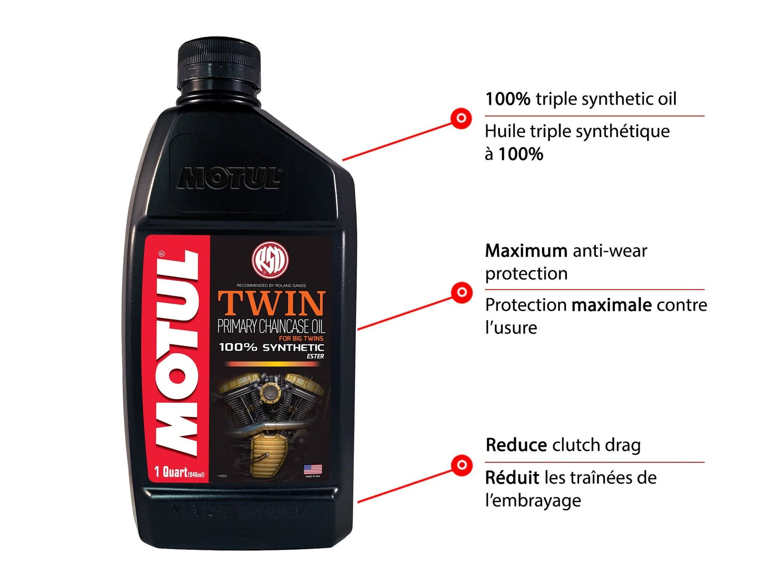 Twin Synthetic Primary Chain Case Motorcycle Oil, 1-L I3A3 - product image 2