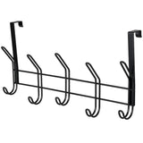 19" Over The Door Double Metal 5 Hook, Black N3N7 - product image 1