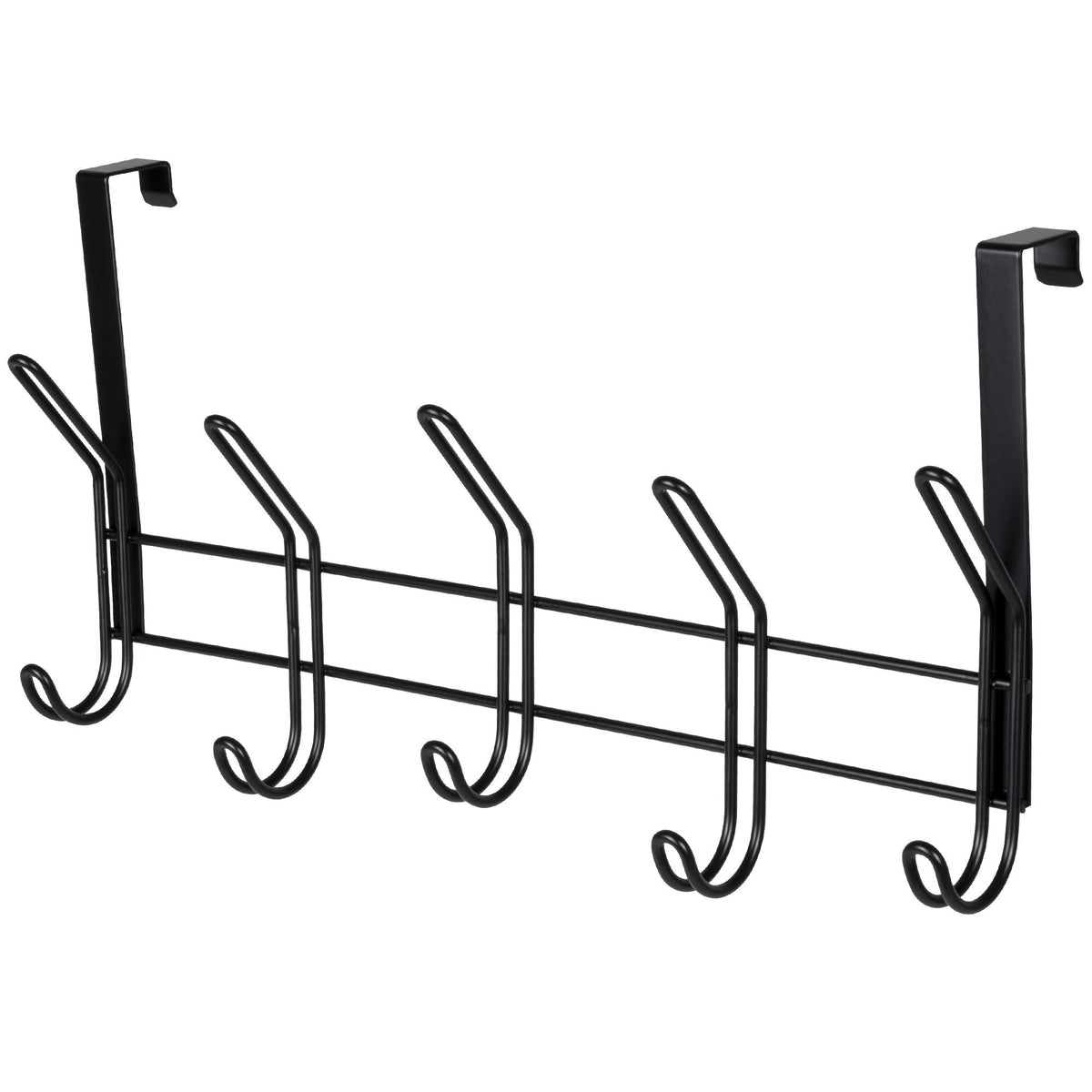 19" Over The Door Double Metal 5 Hook, Black N3N7 - product image 1