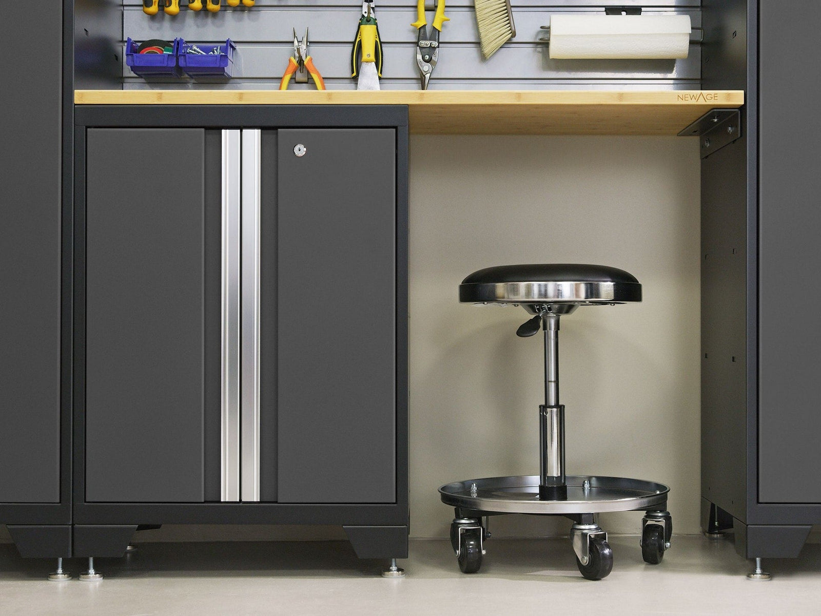 Bold 3.0 Series 24-Gauge Steel Garage Cabinetry Set with Stainless Steel Top, Partial Assembly, 96-in x 18-in x 72-in, 6-pc J9Z4 - product image 6