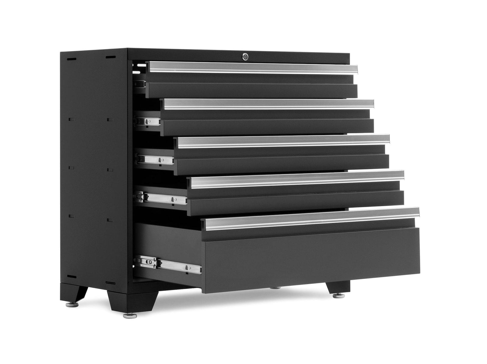 Bold 3.0 Series Lockable 5-Drawer Steel Tool Cabinet with Adjustable Legs, Fully-Welded, Black/Grey, 36-in Z6R7 - product image 2