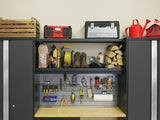 Bold Series Lockable 24-Gauge Steel Garage Cabinetry Set with Bamboo Top, Black/Grey, 48-in x 18-in x 76.75-in, 5-pc G3O7 - product image 3