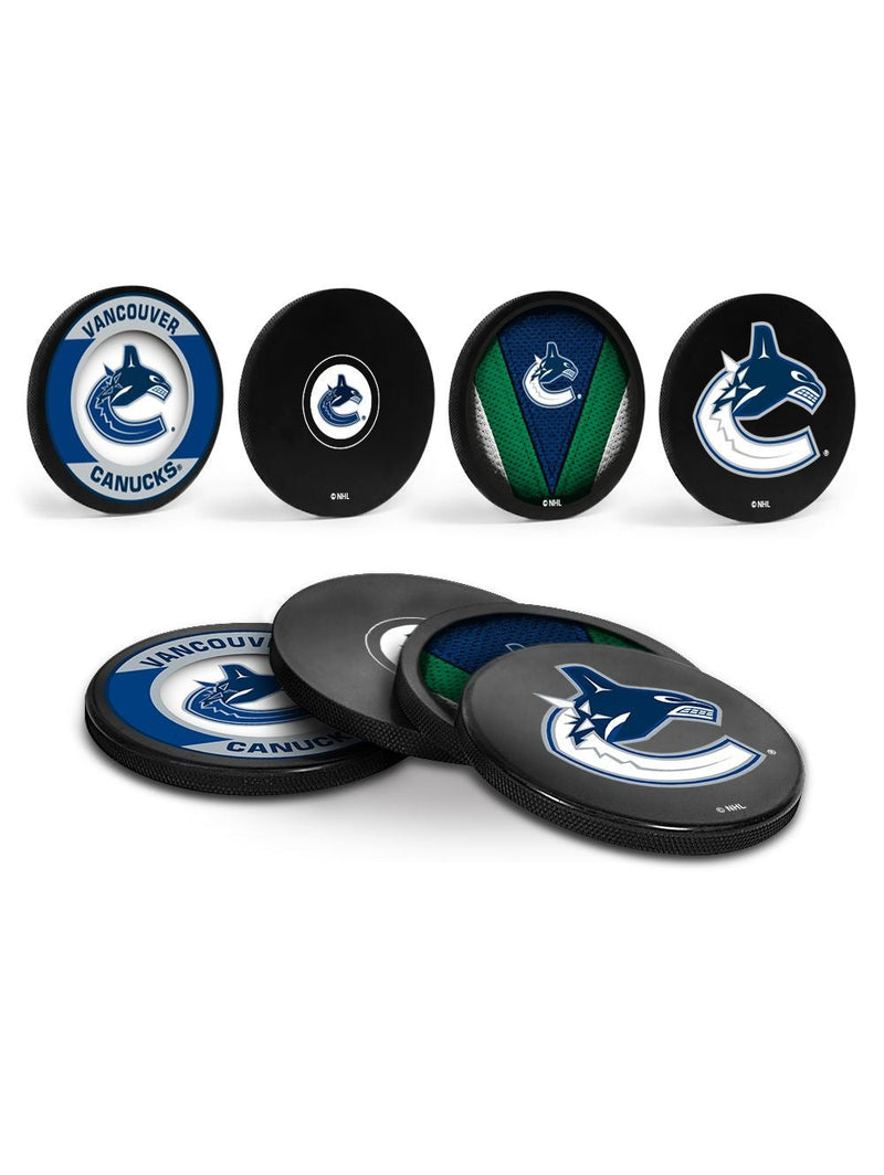 Hockey Puck Drink Coasters, 4-pk V6Q3