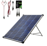 100 Watt, 12V Crystalline Solar Panel Kit with Stand and Charge Controller Q5X3 - product image 1