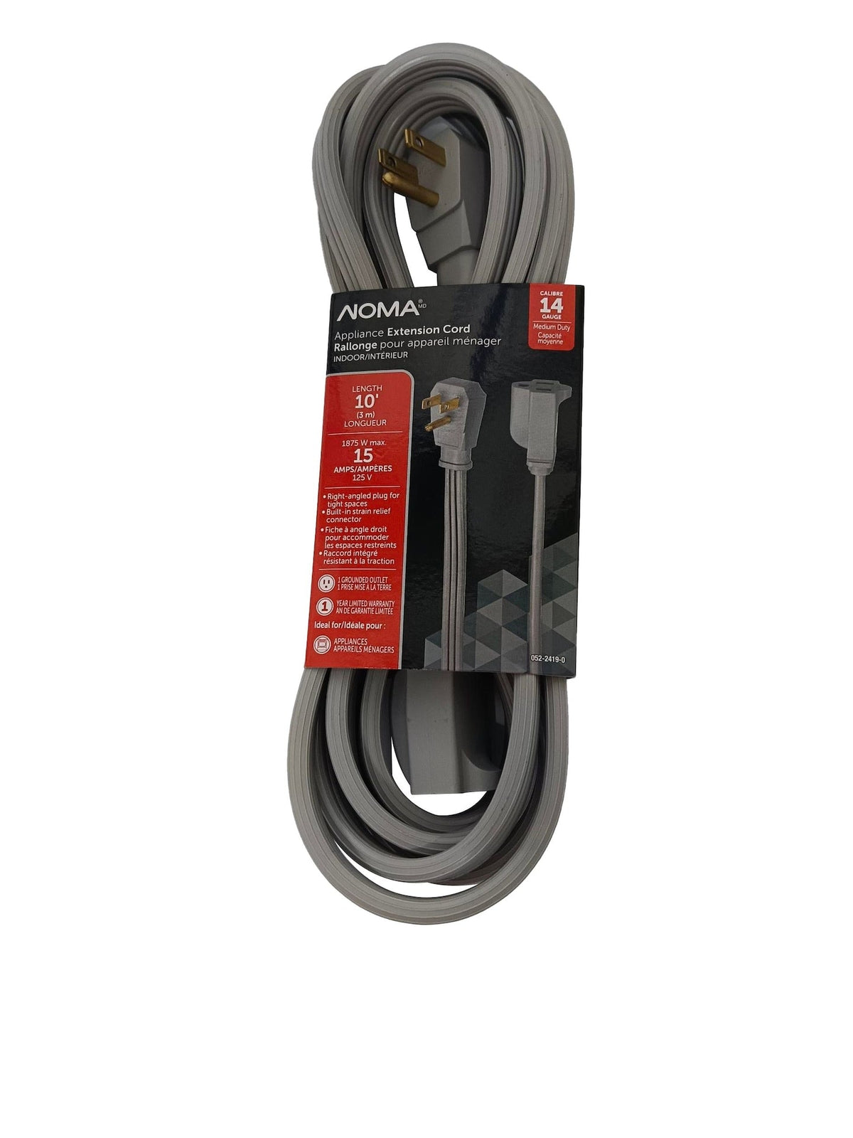 14/3 15 Amp Appliance Extension Cord, Grey L5I2 - product image 1