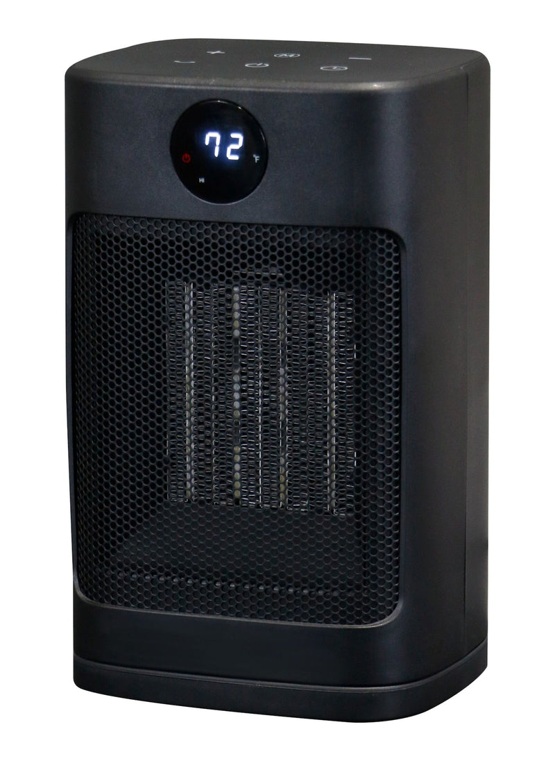 Digital Electric Personal Ceramic Heater with Remote, 1500W, Black F8G3