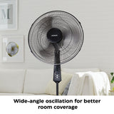 Oscillating Pedestal/Stand Fan with Remote Control, 3-Speed, Black, 18-in N7Z5 - product image 6