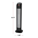 Oscillating Tower Ceramic Heater withRemote Control & Thermostat, 1500W, Black, 30-in U7V5 - product image 7