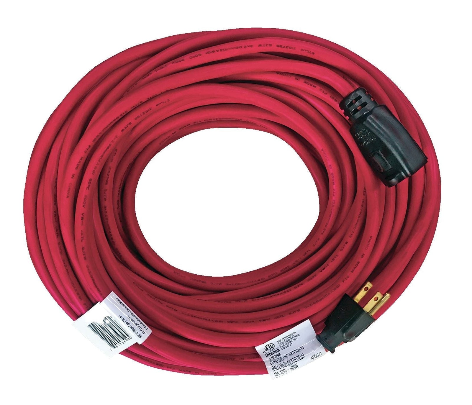 Outdoor Locking Extension Cord with Grounded Outlet, 98-ft 5-in, Red H8Y6 - product image 1